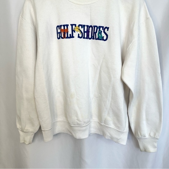 Vintage 90s Jerzees Gulf Shores Crewneck Sweatshirt Unisex Large Made in USA - Picture 3 of 14